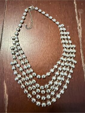 Multi-Row Bib Necklace - Gold Tone